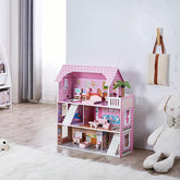 FIJN Small Red Roof Dollhouse - Kids Haven